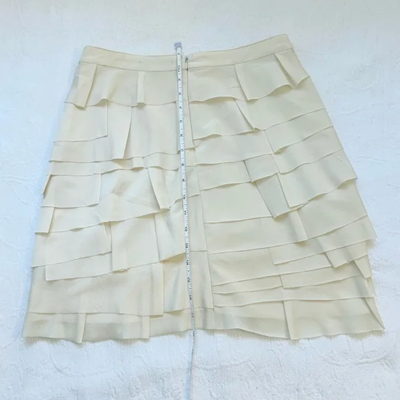 Forever 21 Cream Ruffle Mini Skirt Size L  Y2K Wester Chic Cottagecore Coquette - Picture 4 of 16